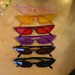 multicolor pack of cat eye y2k sunglasses
